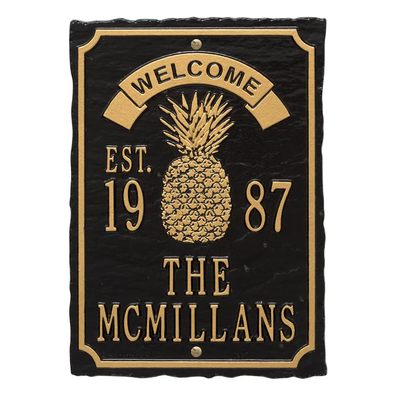 Whitehall Products Antebellum Welcome Anniversary Personalized Plaque - Three Lines - Rational Plaques