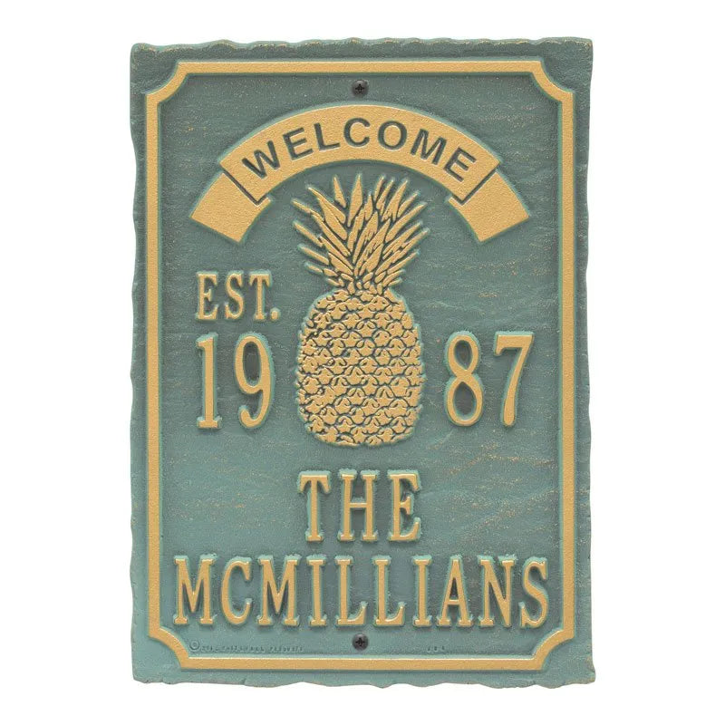 Whitehall Products Antebellum Welcome Anniversary Personalized Plaque - Three Lines - Rational Plaques