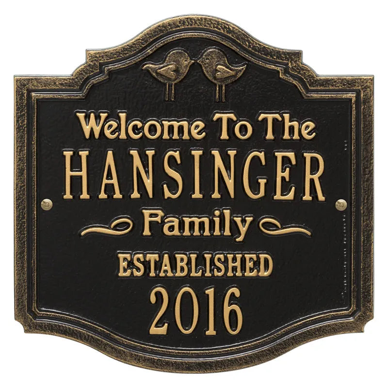 Whitehall Products Kissing Birds Anniversary Wedding Personalized Plaque - Two Lines - Rational Plaques