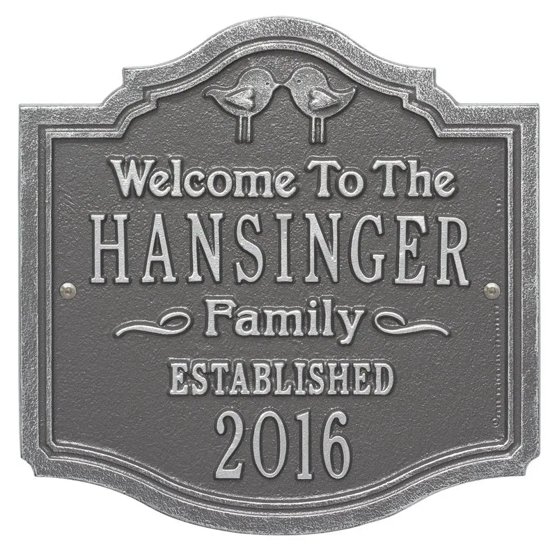 Whitehall Products Kissing Birds Anniversary Wedding Personalized Plaque - Two Lines - Rational Plaques