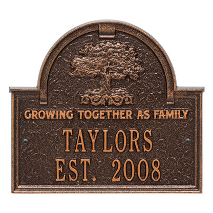 Whitehall Products Family Tree Anniversary Wedding Personalized Plaque - Two Lines - Rational Plaques
