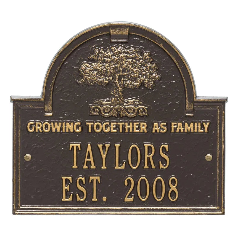 Whitehall Products Family Tree Anniversary Wedding Personalized Plaque - Two Lines - Rational Plaques