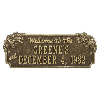 Whitehall Products Daisy Welcome Anniversary Personalized Plaque - Two Lines - Rational Plaques