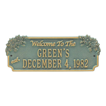 Whitehall Products Daisy Welcome Anniversary Personalized Plaque - Two Lines - Rational Plaques