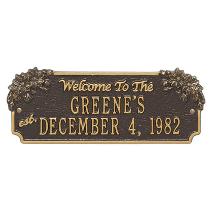 Whitehall Products Daisy Welcome Anniversary Personalized Plaque - Two Lines - Rational Plaques