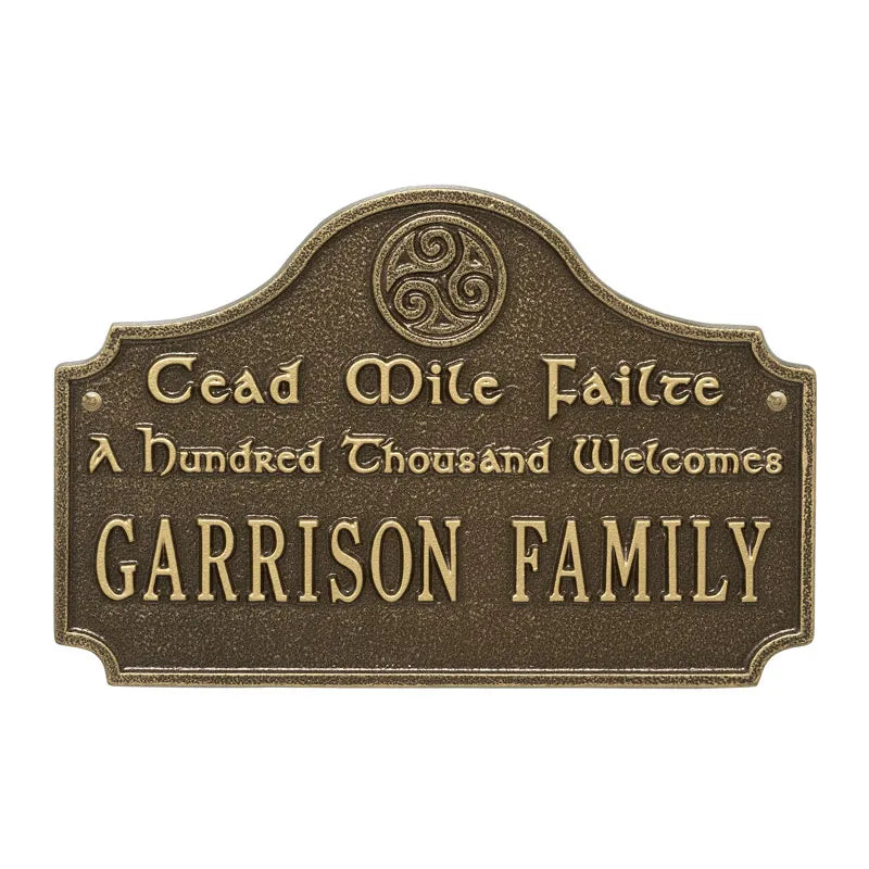 Whitehall Products Cead Mile Failte Plaque One Line 