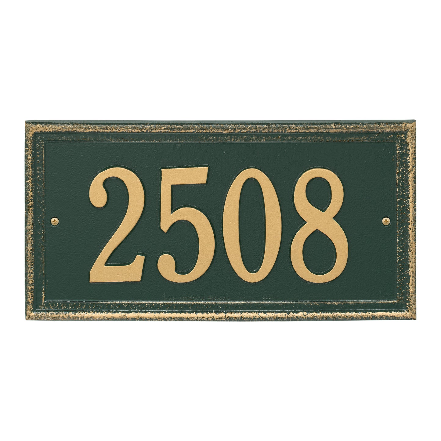 Whitehall Products Personalized Masons Rectangle Standard Plaque One Line Green/gold