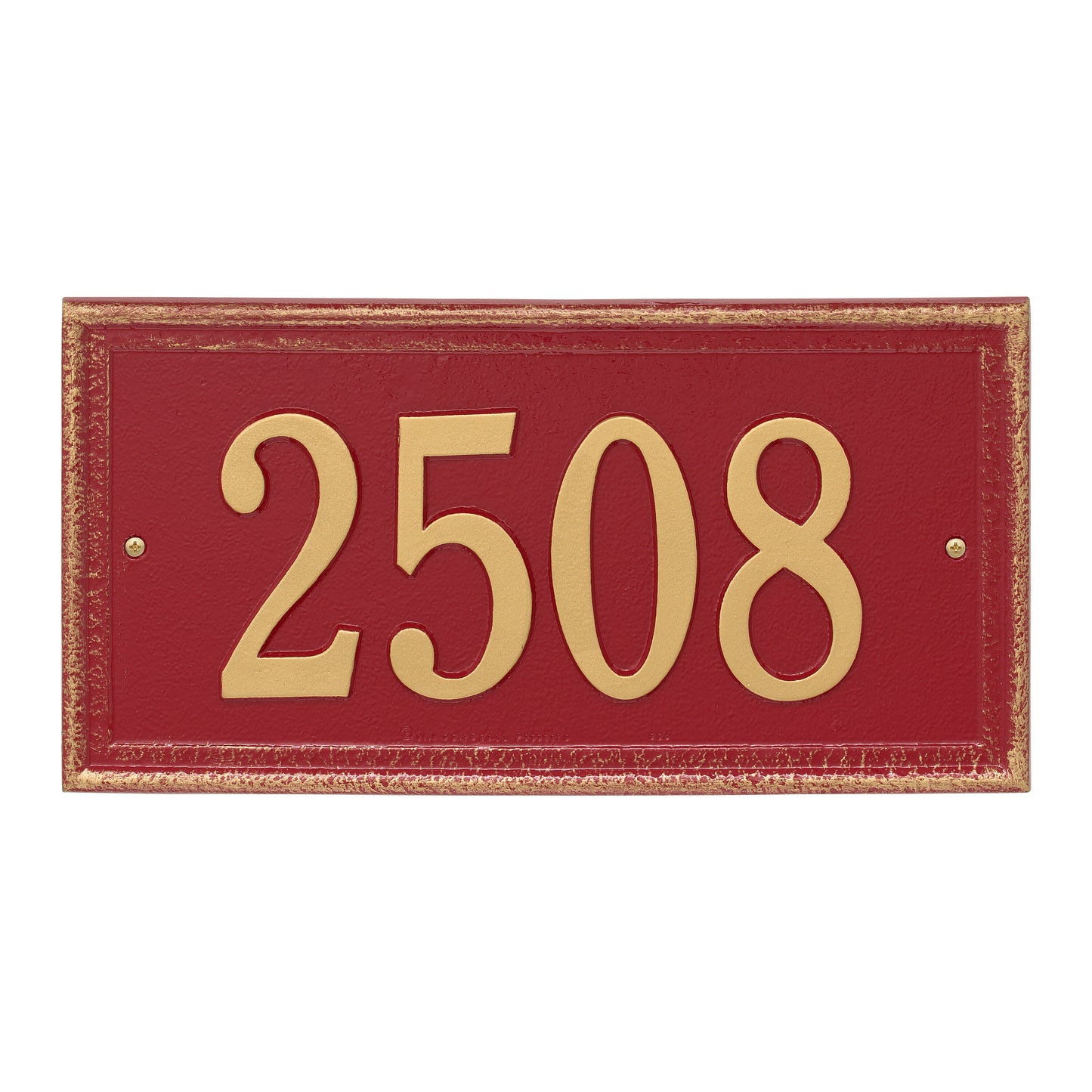 Whitehall Products Personalized Masons Rectangle Standard Plaque One Line Red/gold