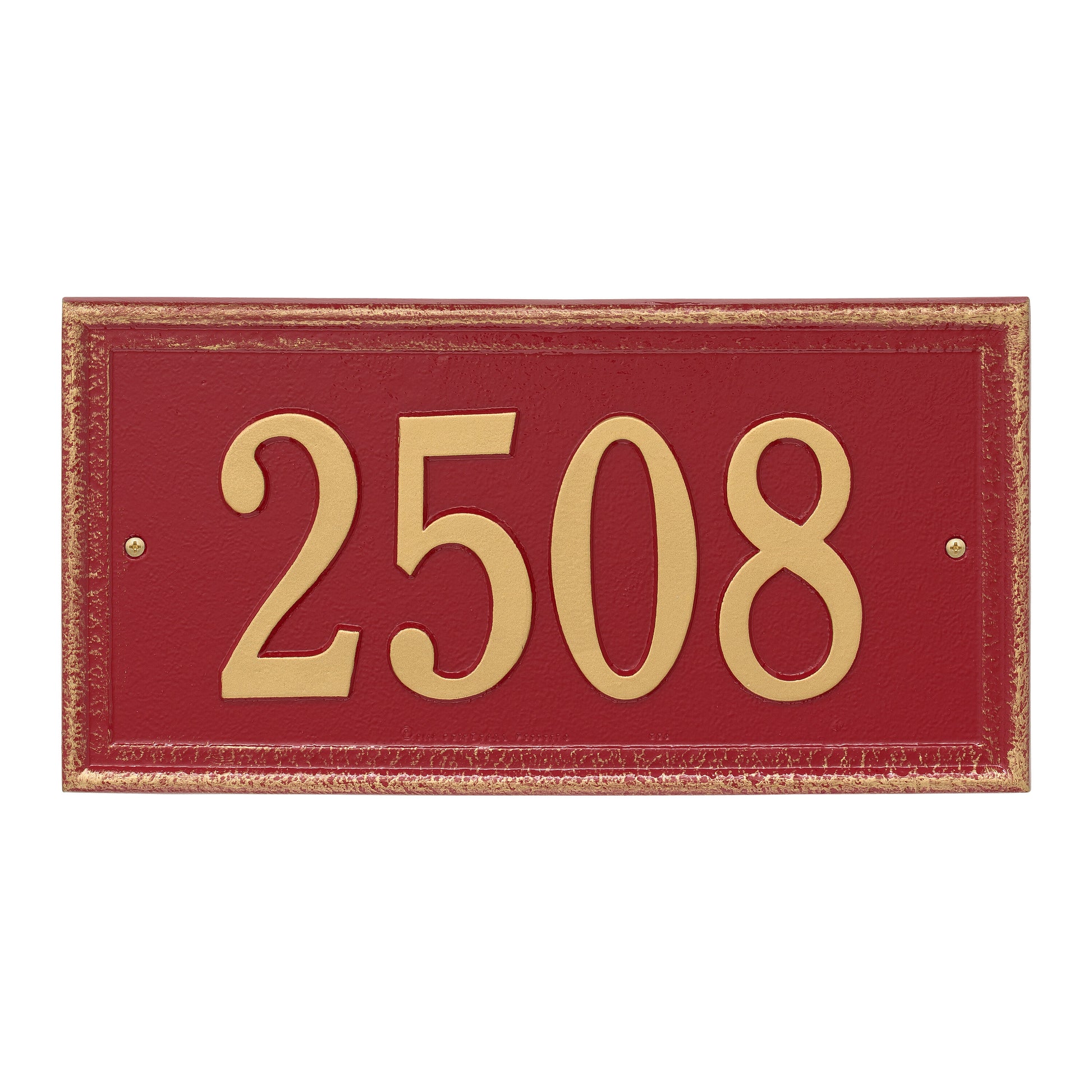 Whitehall Products Personalized Masons Rectangle Standard Plaque One Line Red/gold