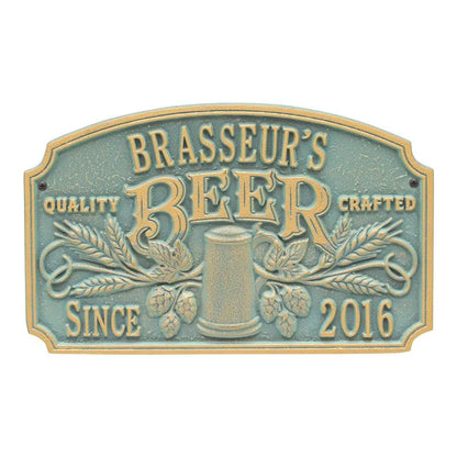 Whitehall Products Quality Crafted Beer Arch Plaque W Since Date Standard Wall Plaque Two Line Oil Rubbed Bronze