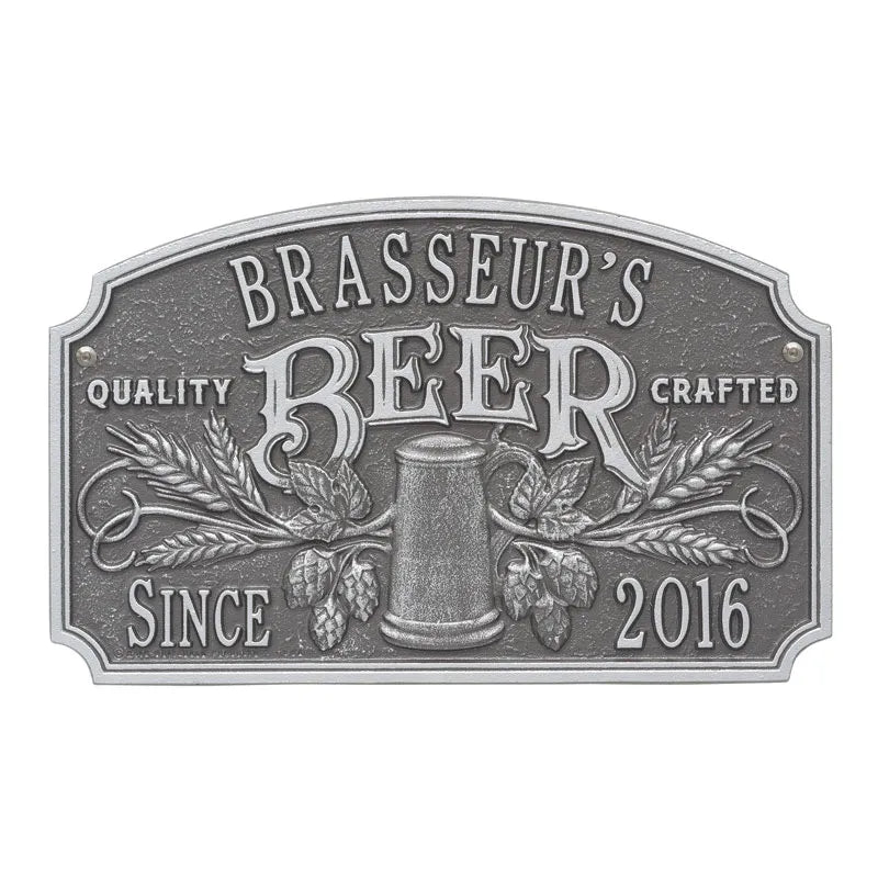 Whitehall Products Quality Crafted Beer Arch Plaque W Since Date Standard Wall Plaque Two Line 