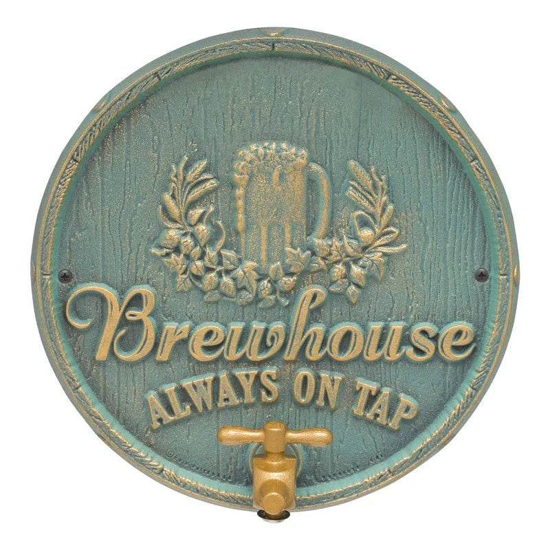 Whitehall Products Oak Barrel Beer Pub Plaque Oil Rubbed Bronze