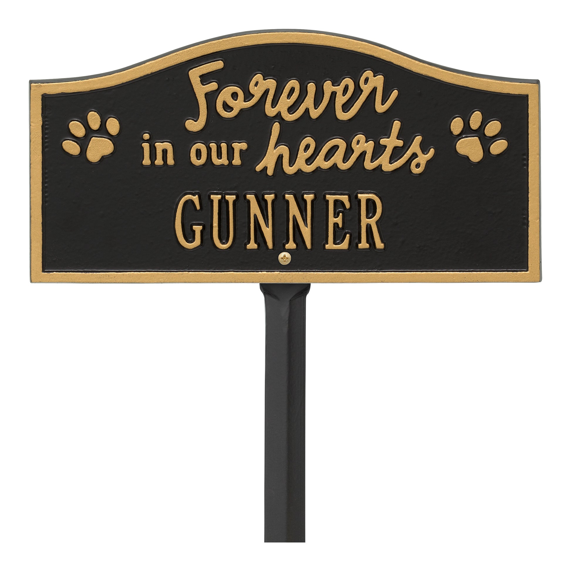 Whitehall Products Forever In Our Hearts Personalized Pet Memorial Yard Sign One Line Oil Rubbed Bronze