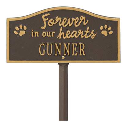 Whitehall Products Forever In Our Hearts Personalized Pet Memorial Yard Sign One Line 