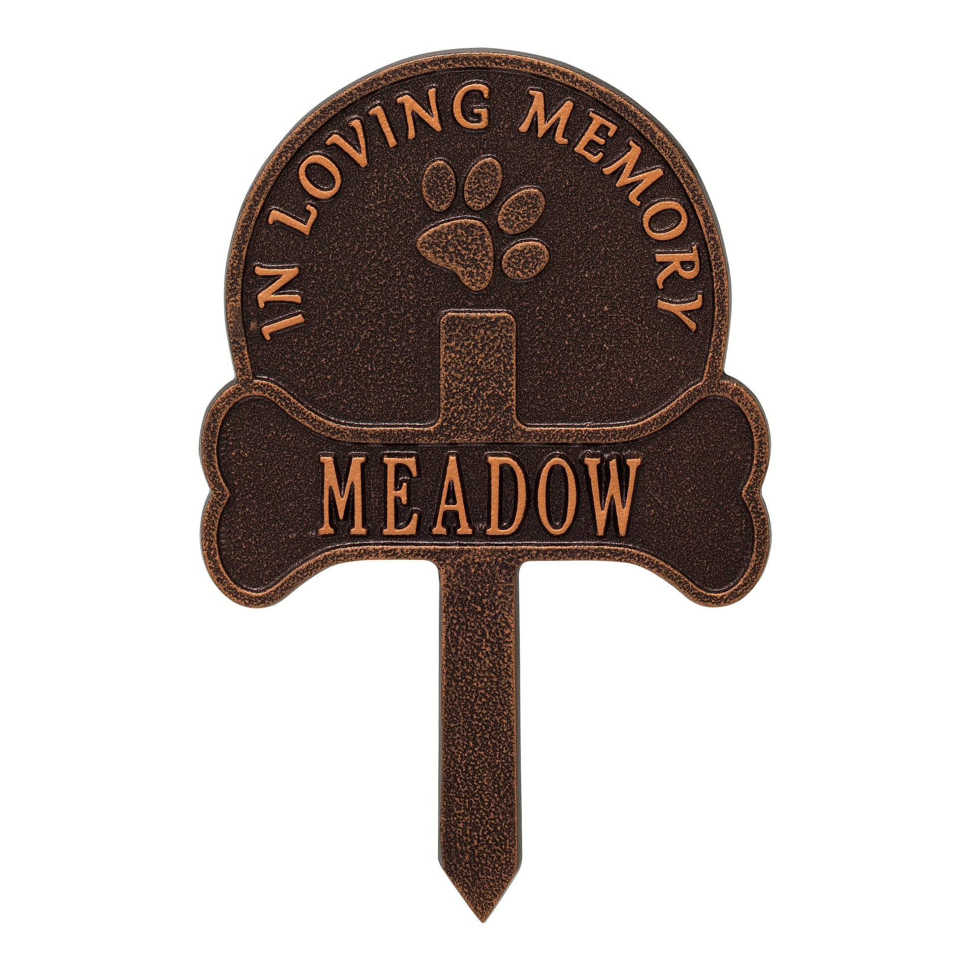 Whitehall Products Paw And Bone Personalized Pet Memorial Yard Sign One Line Black/white
