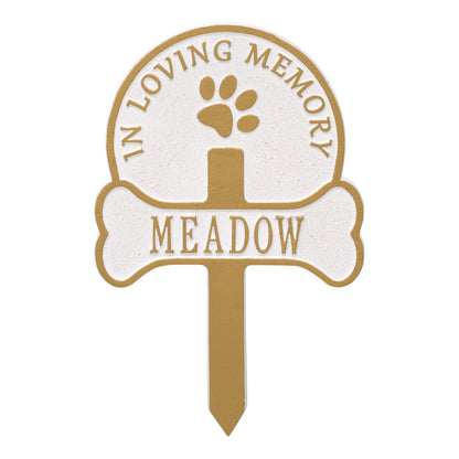 Whitehall Products Paw And Bone Personalized Pet Memorial Yard Sign One Line 