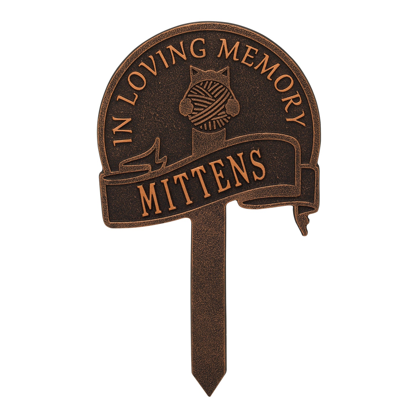 Whitehall Products Cat With Yarn Personalized Memorial Yard Sign One Line 