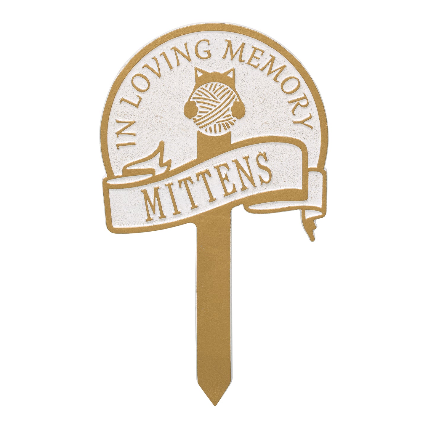 Whitehall Products Cat With Yarn Personalized Memorial Yard Sign One Line 