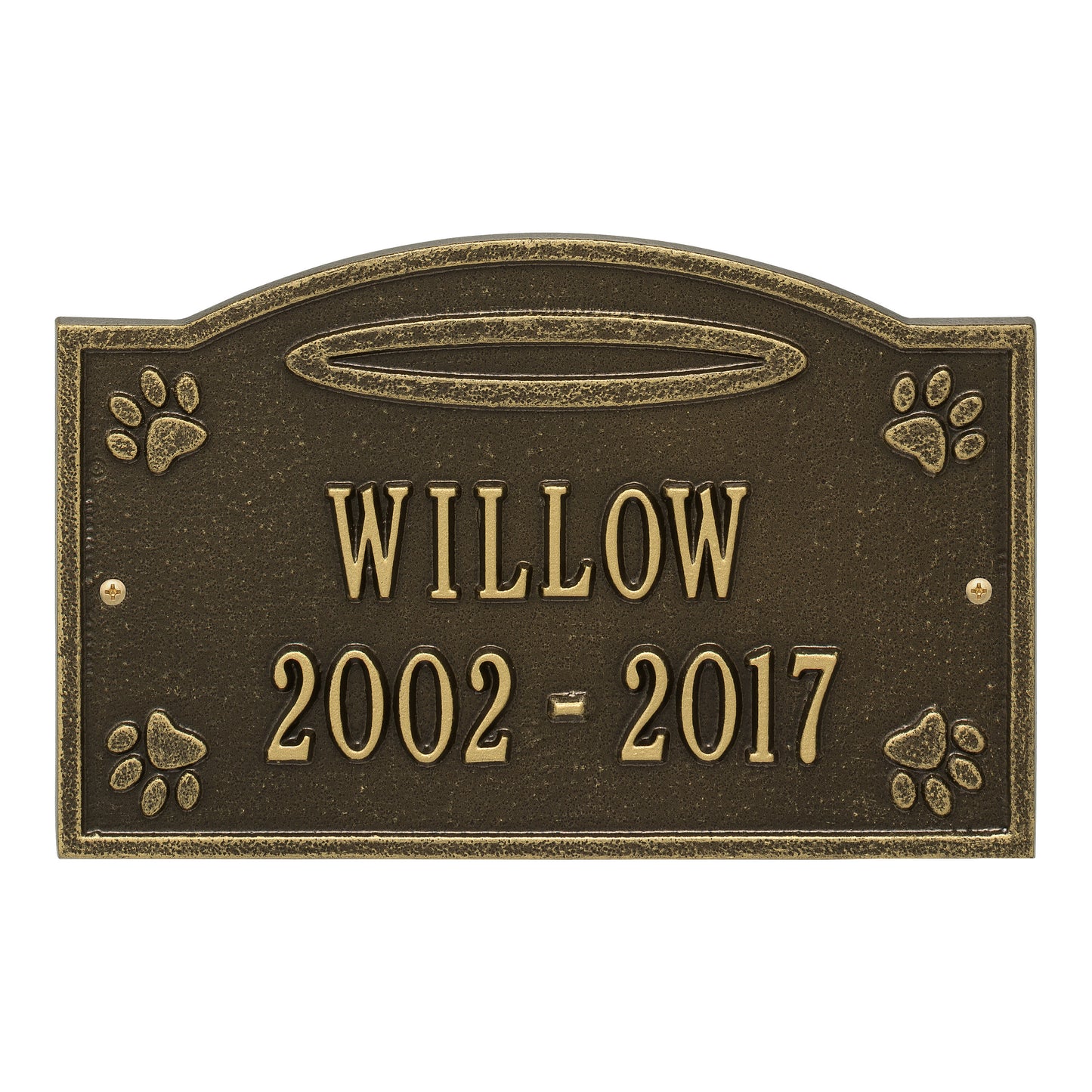 Whitehall Products Angel In Heaven Pet Memorial Personalized Wall Or Ground Plaque Two Lines Black/white