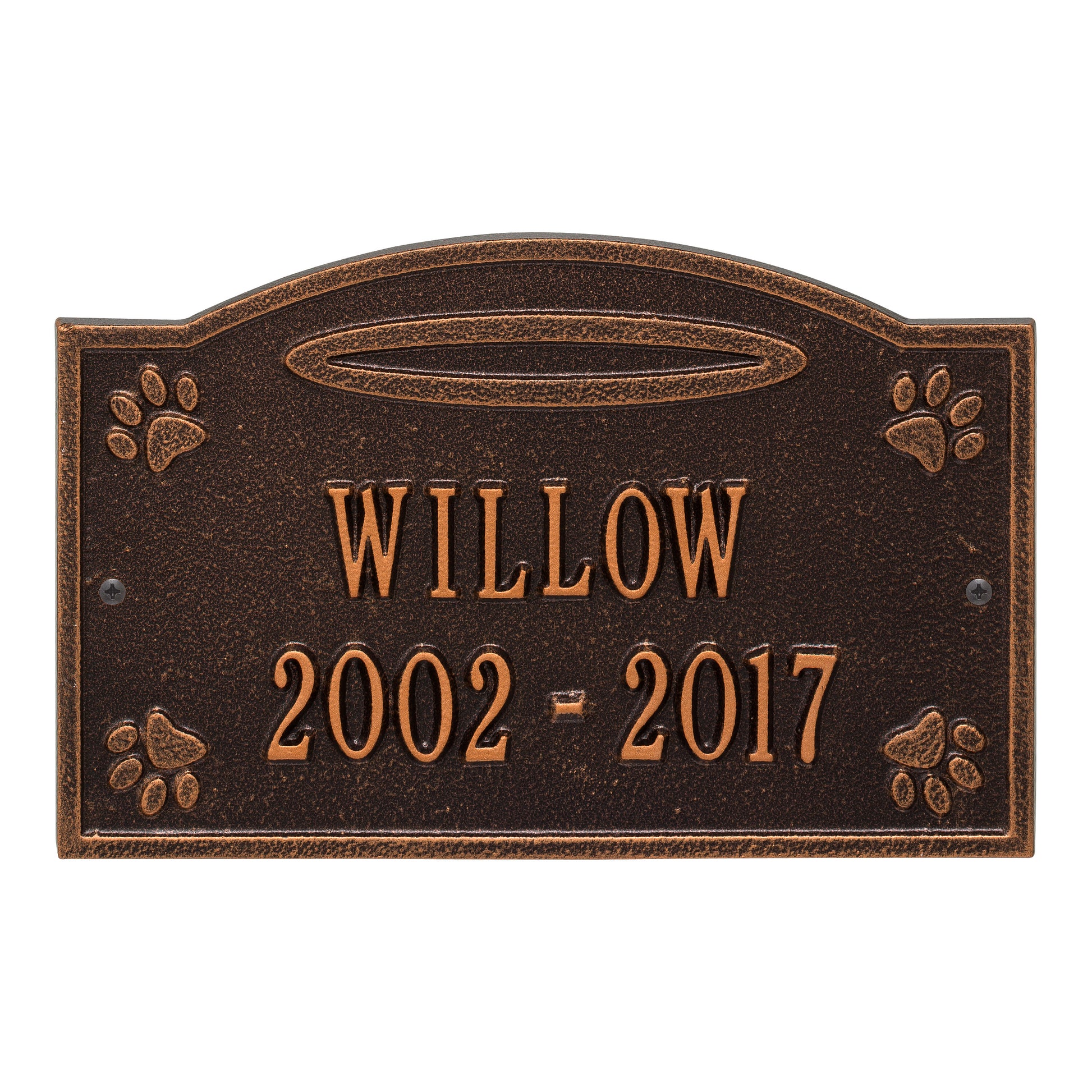 Whitehall Products Angel In Heaven Pet Memorial Personalized Wall Or Ground Plaque Two Lines Oil Rubbed Bronze