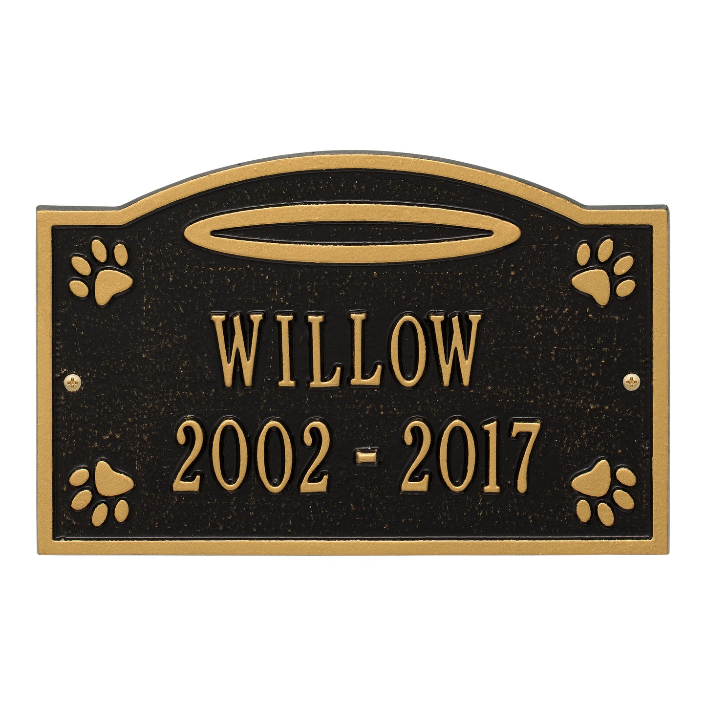 Whitehall Products Angel In Heaven Pet Memorial Personalized Wall Or Ground Plaque Two Lines Bronze/gold
