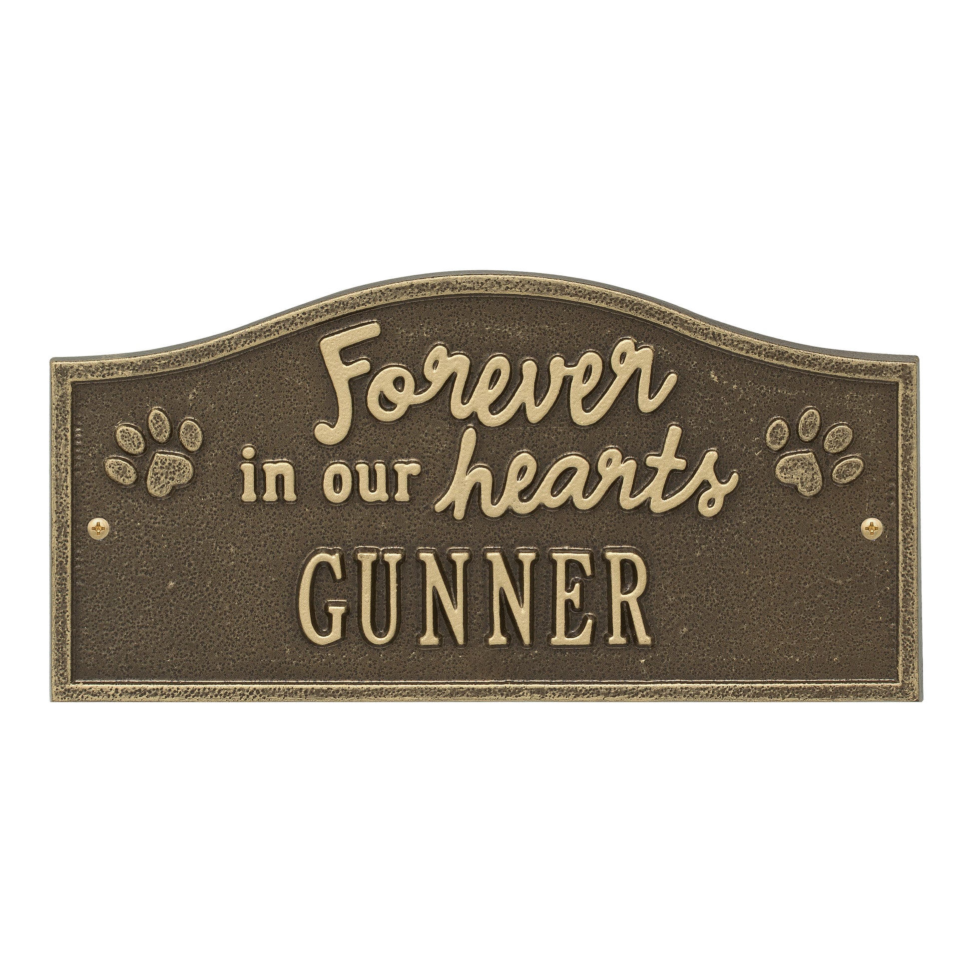 Whitehall Products Forever In Our Hearts Personalized Pet Wall Or Ground Memorial Plaque One Line Bronze Verdigris