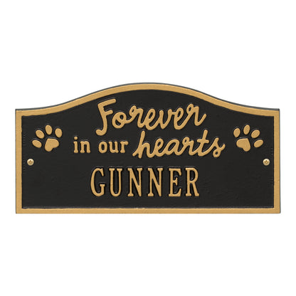 Whitehall Products Forever In Our Hearts Personalized Pet Wall Or Ground Memorial Plaque One Line Oil Rubbed Bronze