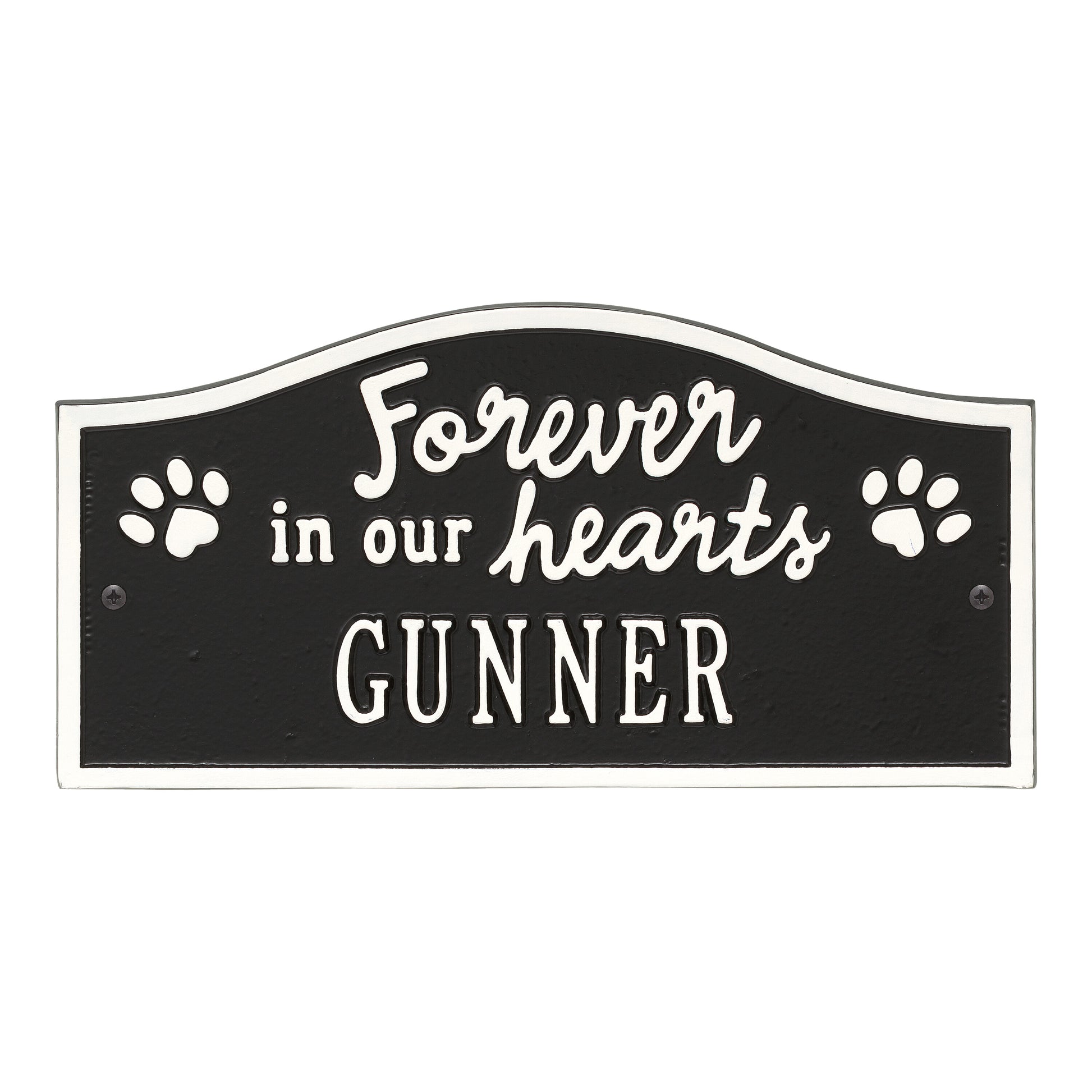 Whitehall Products Forever In Our Hearts Personalized Pet Wall Or Ground Memorial Plaque One Line White/gold