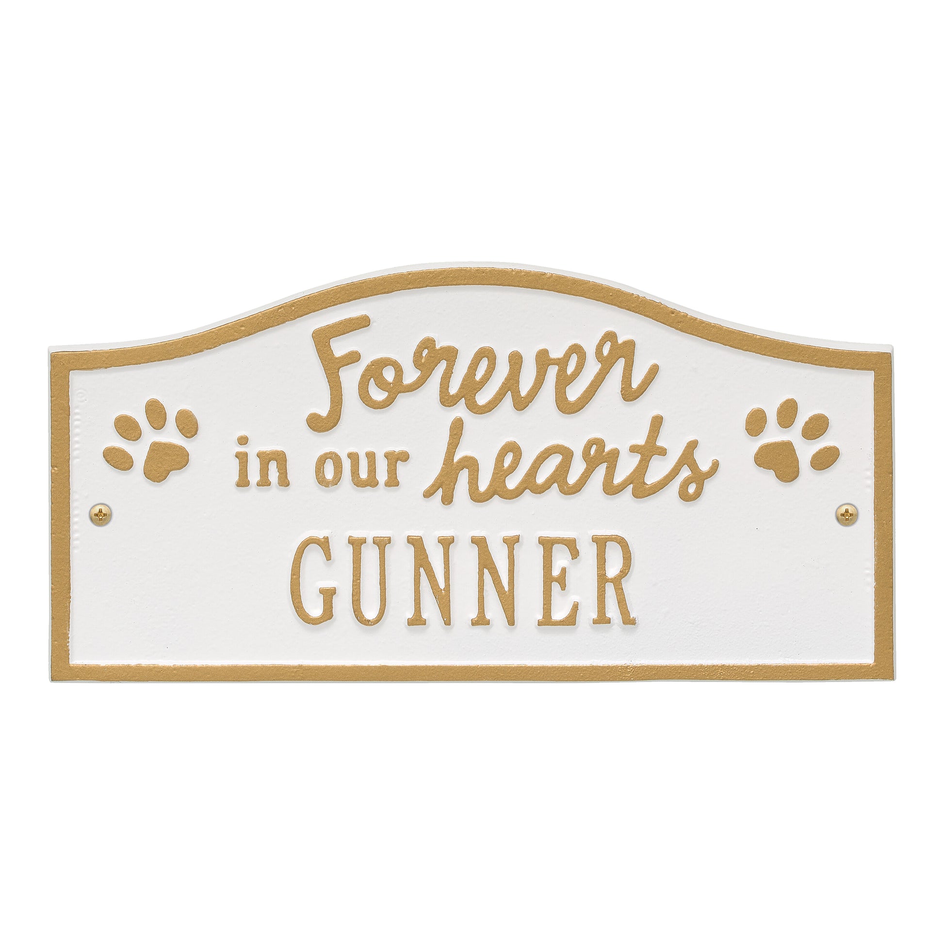 Whitehall Products Forever In Our Hearts Personalized Pet Wall Or Ground Memorial Plaque One Line 