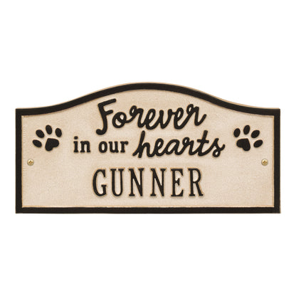 Whitehall Products Forever In Our Hearts Personalized Pet Wall Or Ground Memorial Plaque One Line 