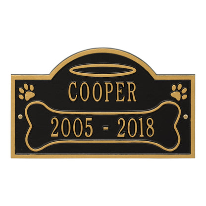 Whitehall Products All Dogs Go To Heaven Pet Memorial Personalized Wall Or Ground Plaque Two Lines Bronze/gold