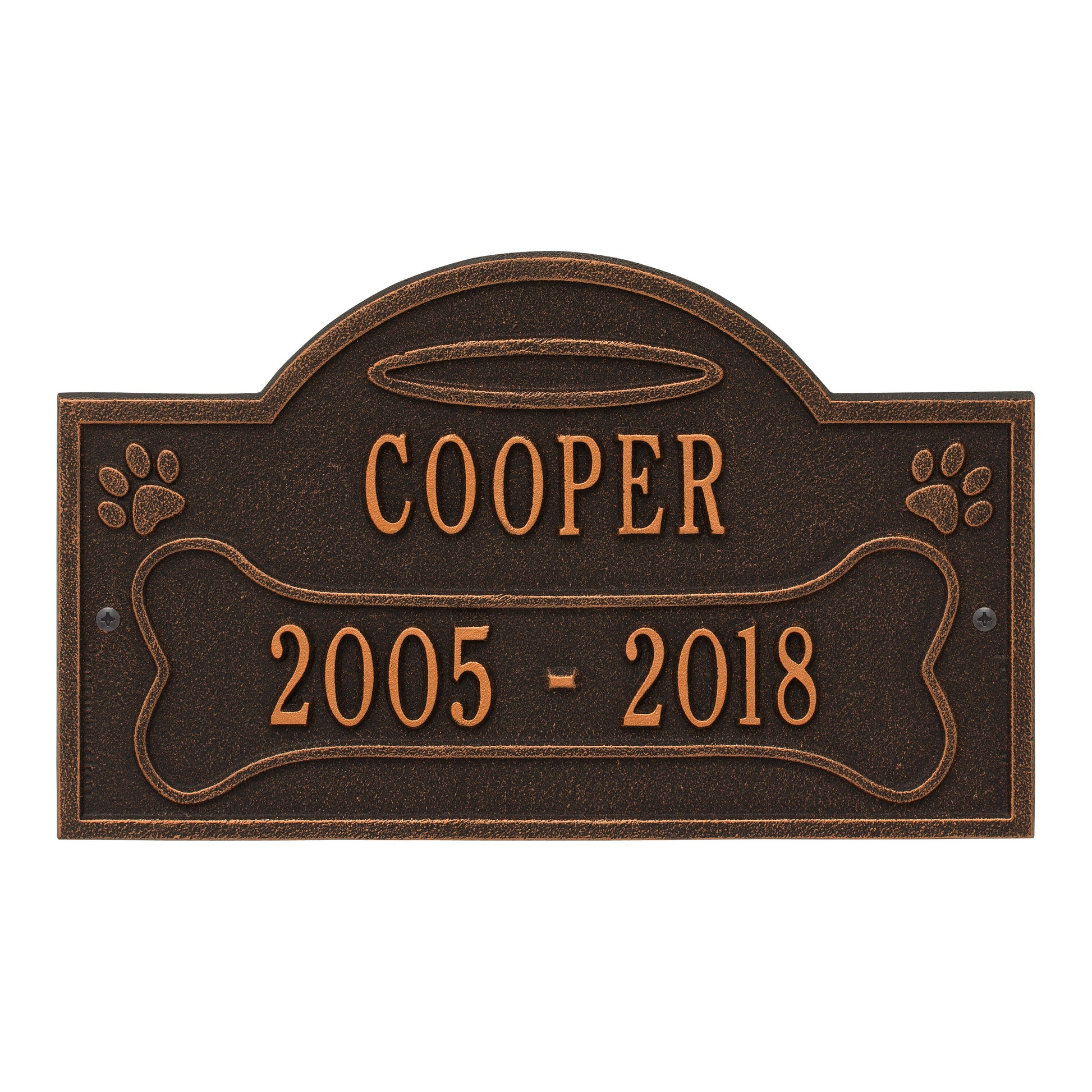 Whitehall Products All Dogs Go To Heaven Pet Memorial Personalized Wall Or Ground Plaque Two Lines 