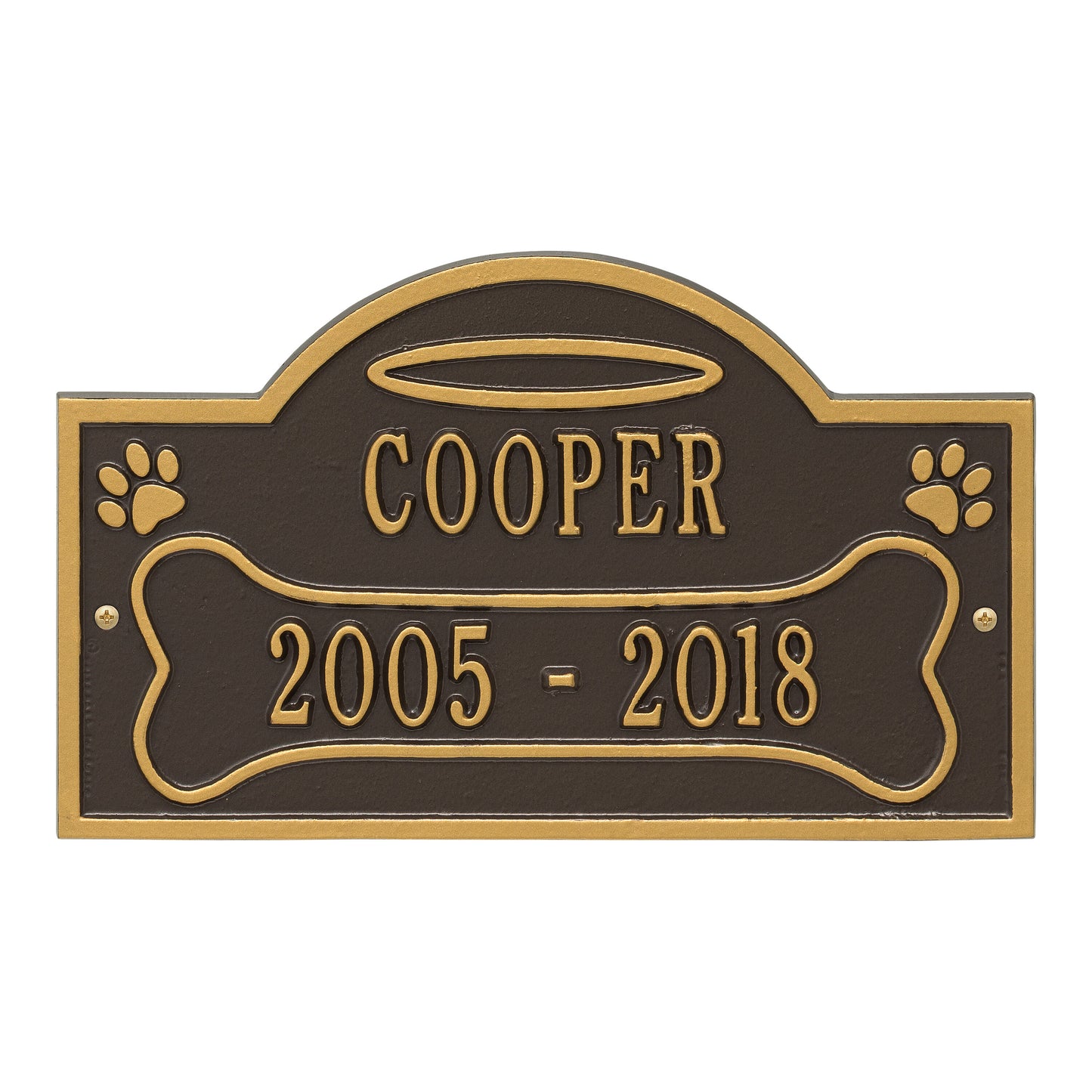 Whitehall Products All Dogs Go To Heaven Pet Memorial Personalized Wall Or Ground Plaque Two Lines 