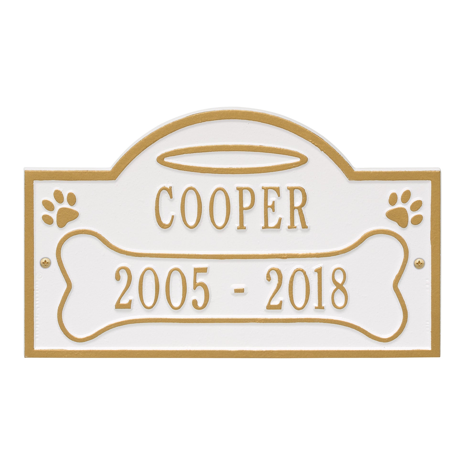 Whitehall Products All Dogs Go To Heaven Pet Memorial Personalized Wall Or Ground Plaque Two Lines 