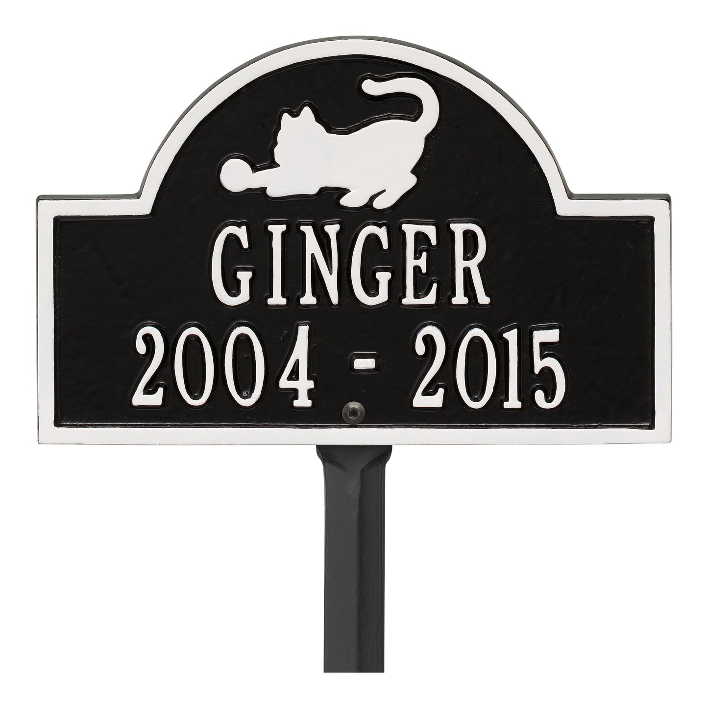 Whitehall Products Cat Arch Mini Personalized Lawn Plaque Two Lines 