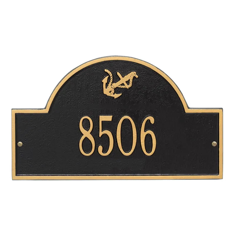 Whitehall Products Personalized Anchor Arch Plaque One Line Blue/gold