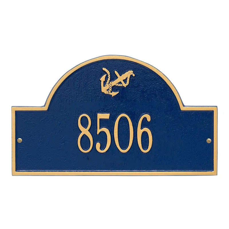 Whitehall Products Personalized Anchor Arch Plaque One Line Blue/white