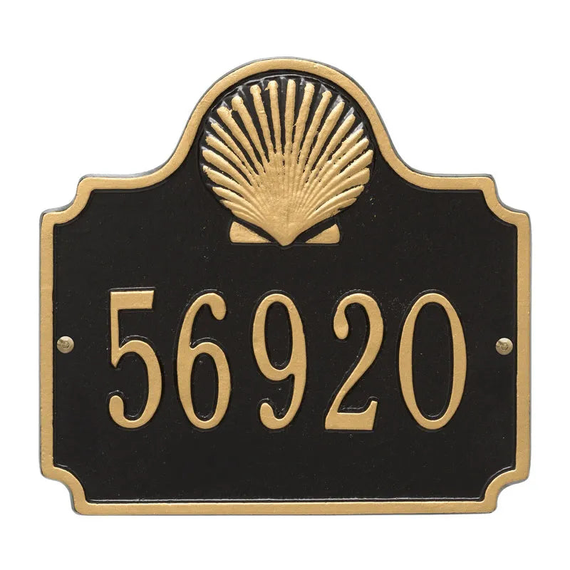 Whitehall Products Personalized Conch Address Plaque One Line Blue/gold