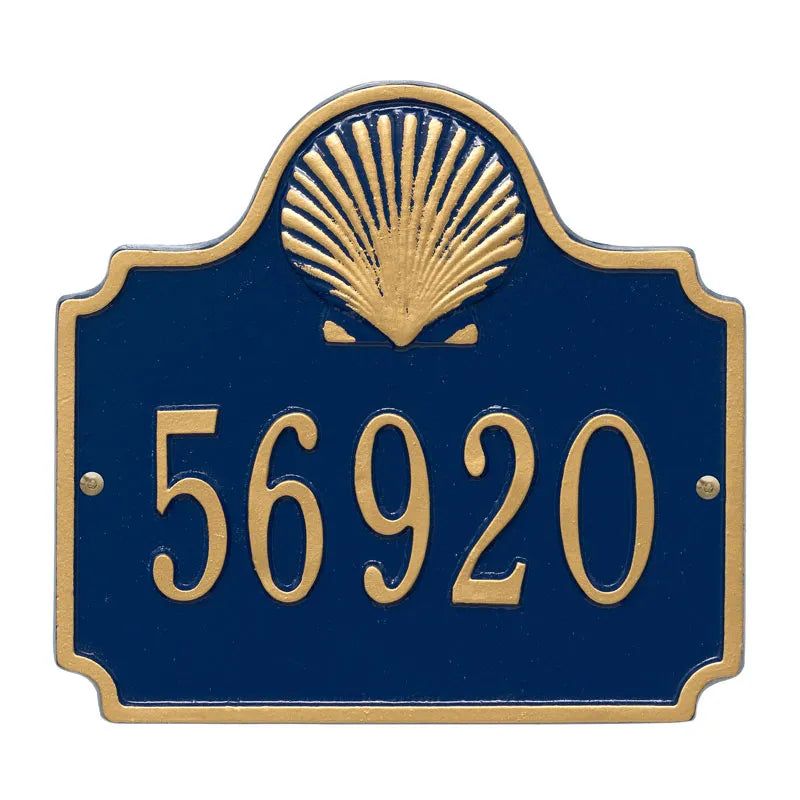 Whitehall Products Personalized Conch Address Plaque One Line Blue/white