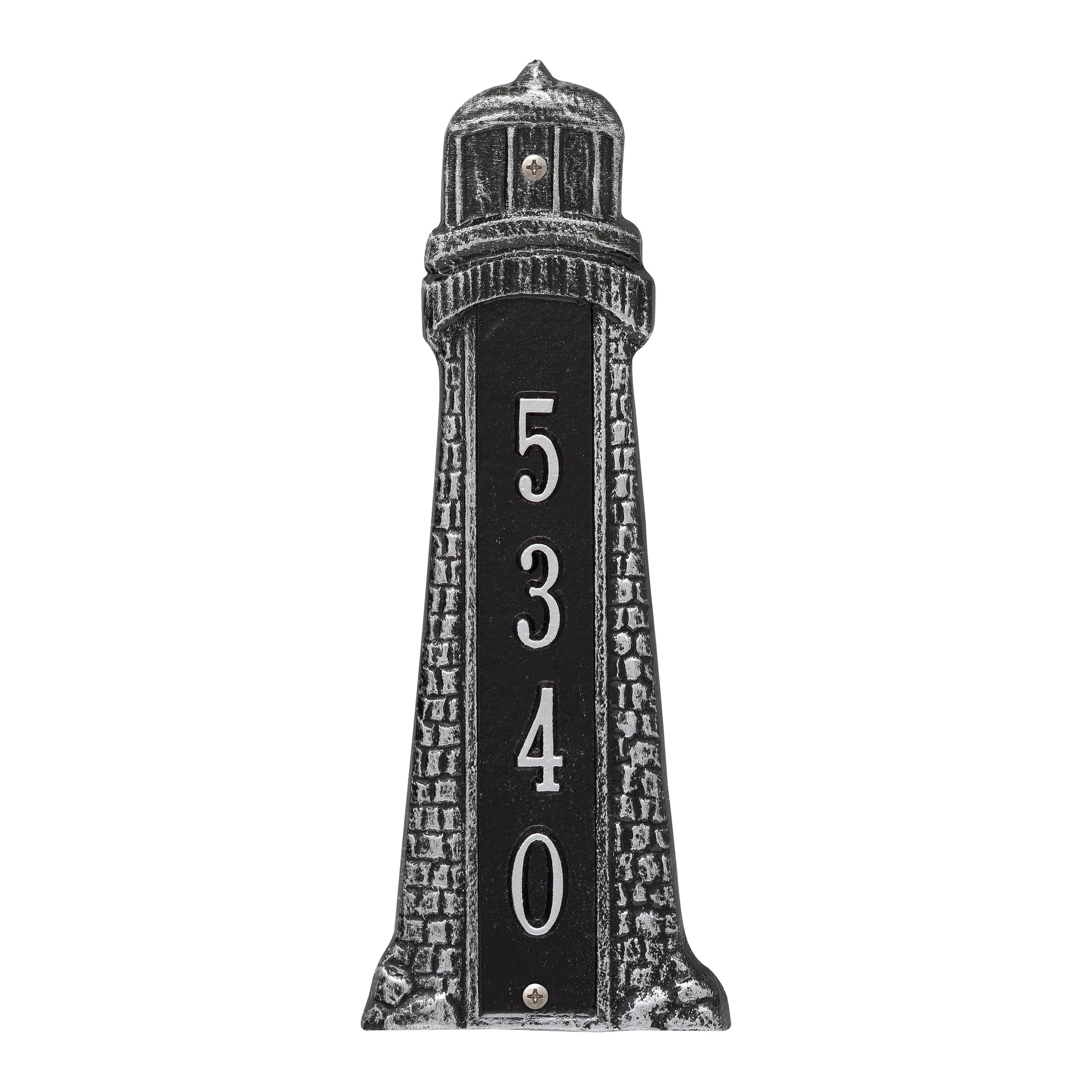 Whitehall Products Personalized Lighthouse Vertical 12 Wall Plaque One Line Black/white