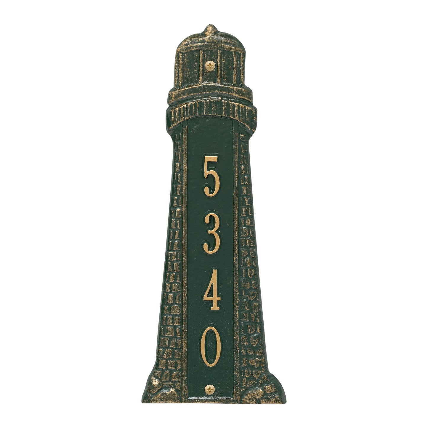 Whitehall Products Personalized Lighthouse Vertical 12 Wall Plaque One Line Pewter/silver