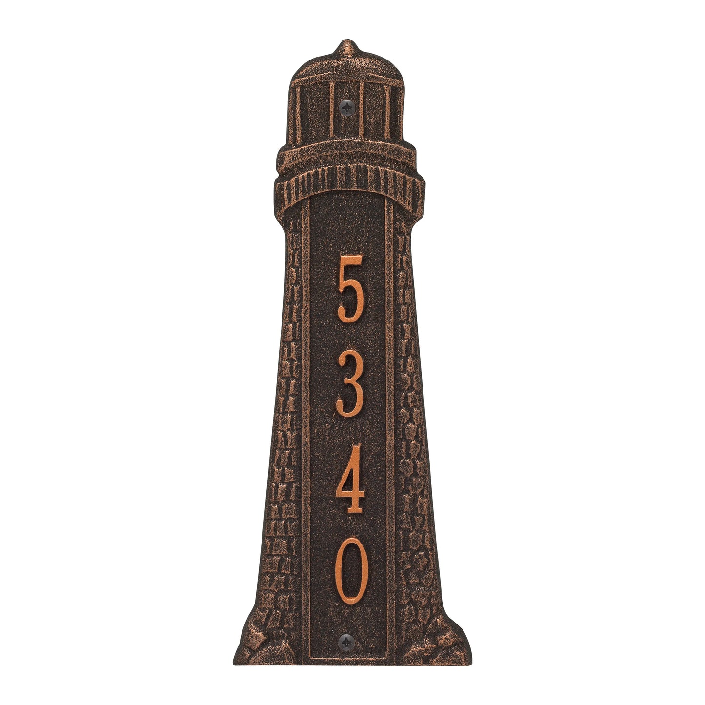 Whitehall Products Personalized Lighthouse Vertical 12 Wall Plaque One Line Antique Copper