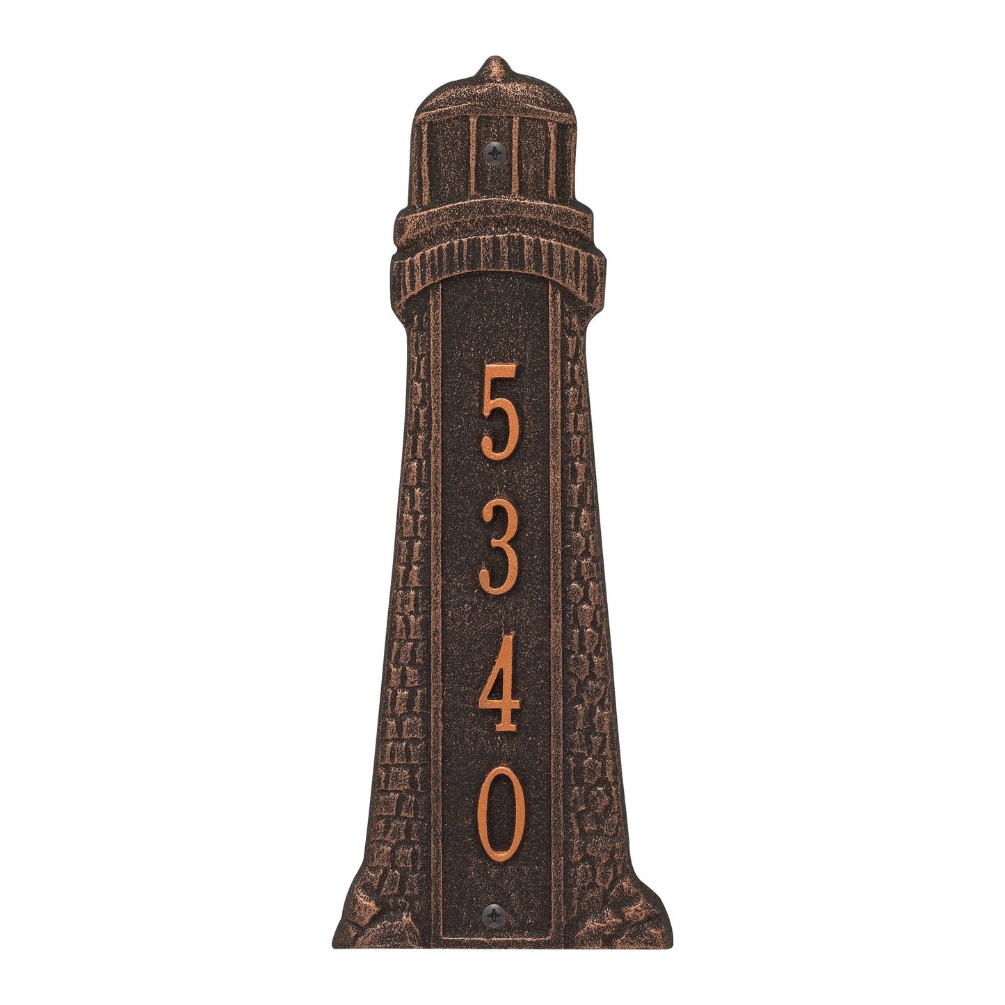 Whitehall Products Personalized Lighthouse Vertical 12 Wall Plaque One Line Bronze/gold