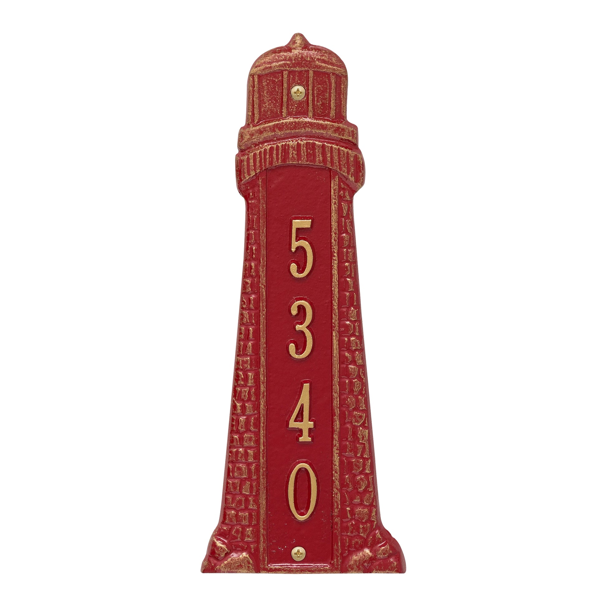 Whitehall Products Personalized Lighthouse Vertical 12 Wall Plaque One Line Antique Brass