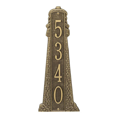 Whitehall Products Personalized Lighthouse Vertical Wall Plaque One Line Antique Copper