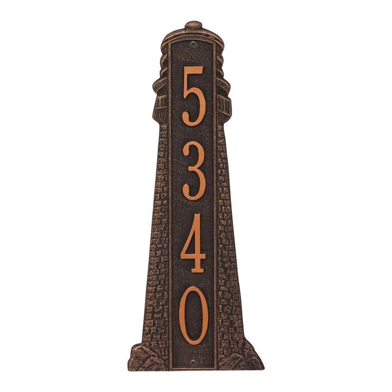 Whitehall Products Personalized Lighthouse Vertical Wall Plaque One Line Bronze/gold