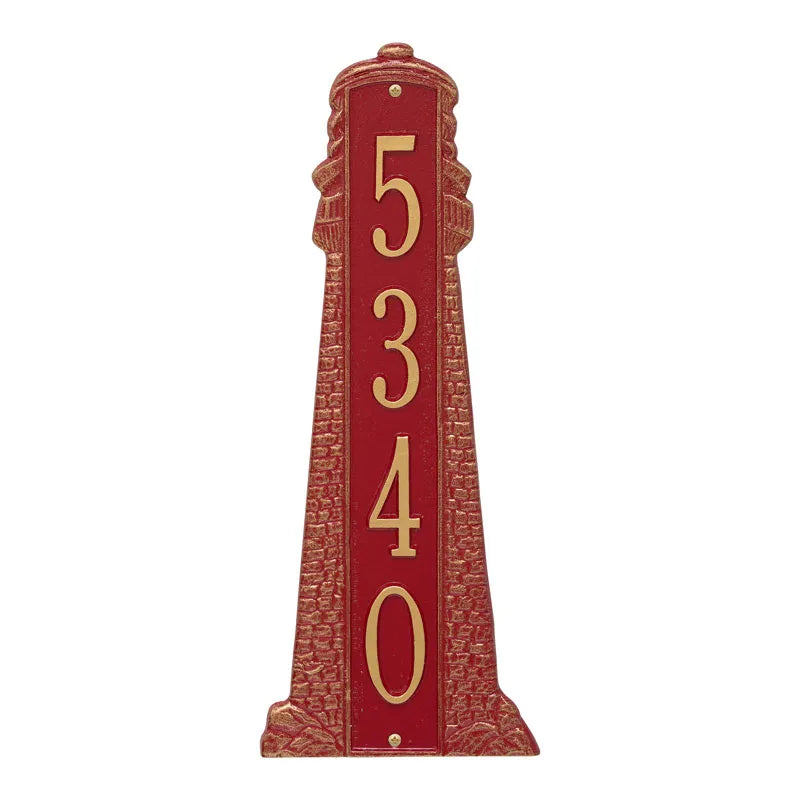 Whitehall Products Personalized Lighthouse Vertical Wall Plaque One Line White/gold