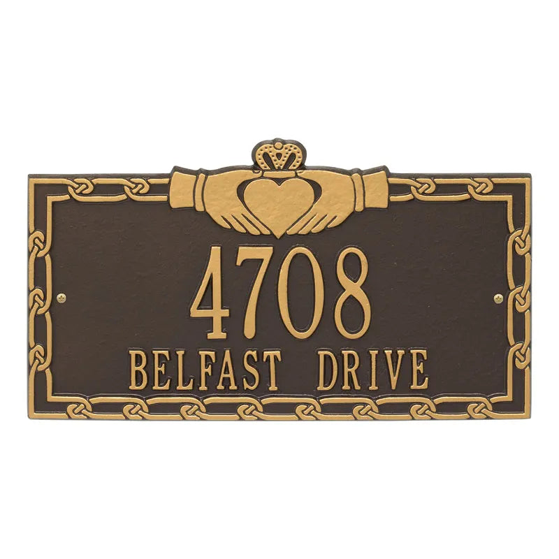 Whitehall Products Claddagh Address Plaque Two Lines 