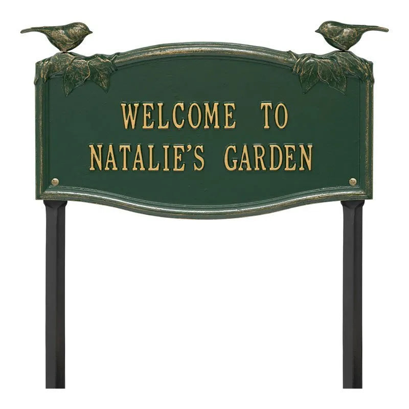 Whitehall Products Vine Chickadee Garden Personalized Lawn Plaque Two Lines 