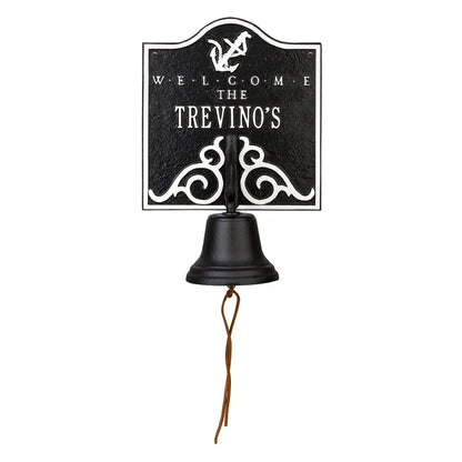 Whitehall Products Personalized Anchor Bell Welcome Plaque One Line 